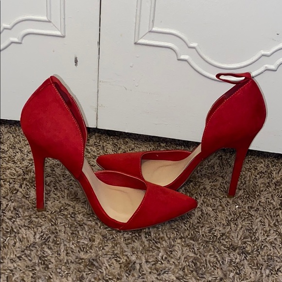 Red Suede Heels - Picture 3 of 3